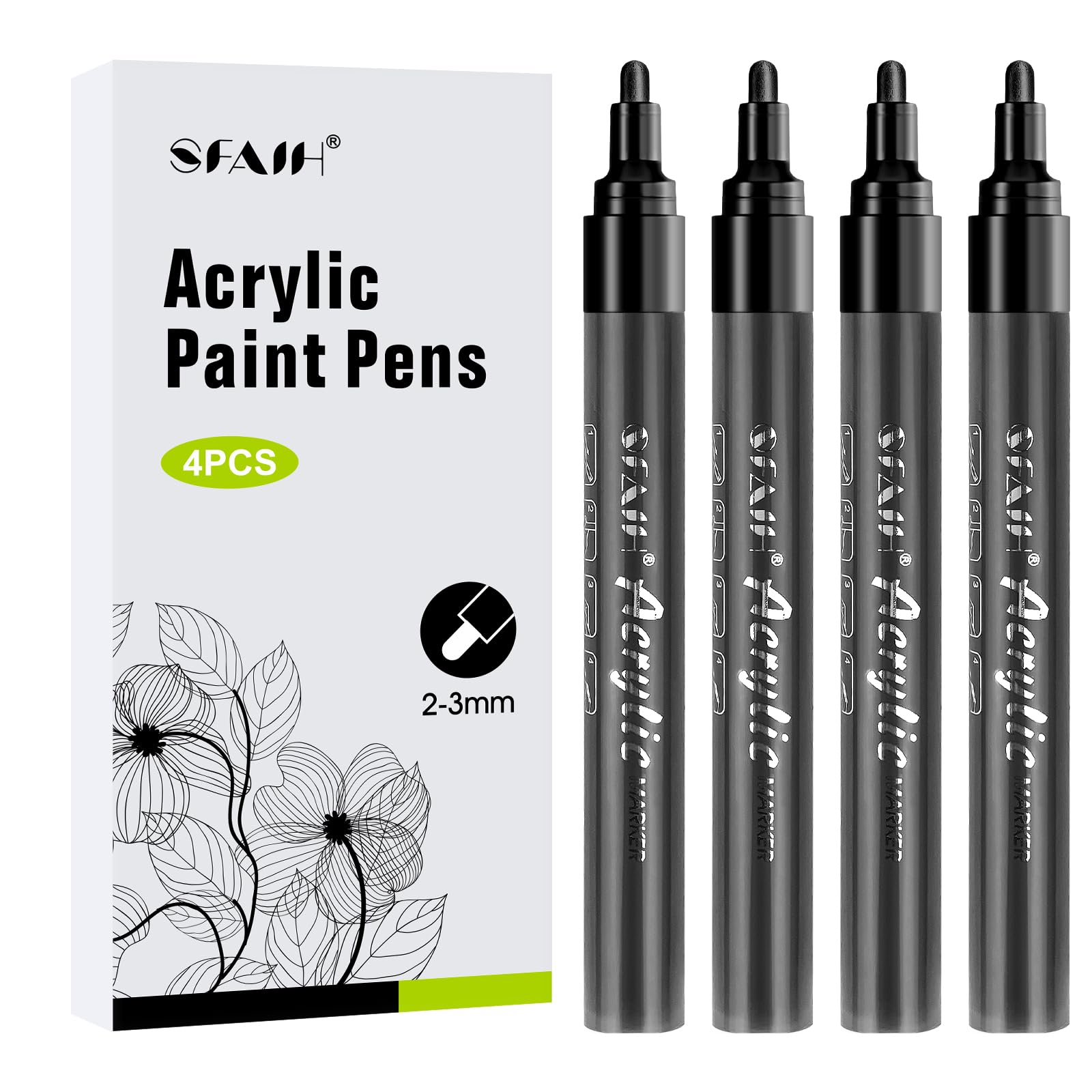 Amazon.com: SFAIH Black Paint Markers Pens - 4 Pack 2-3MM Medium
